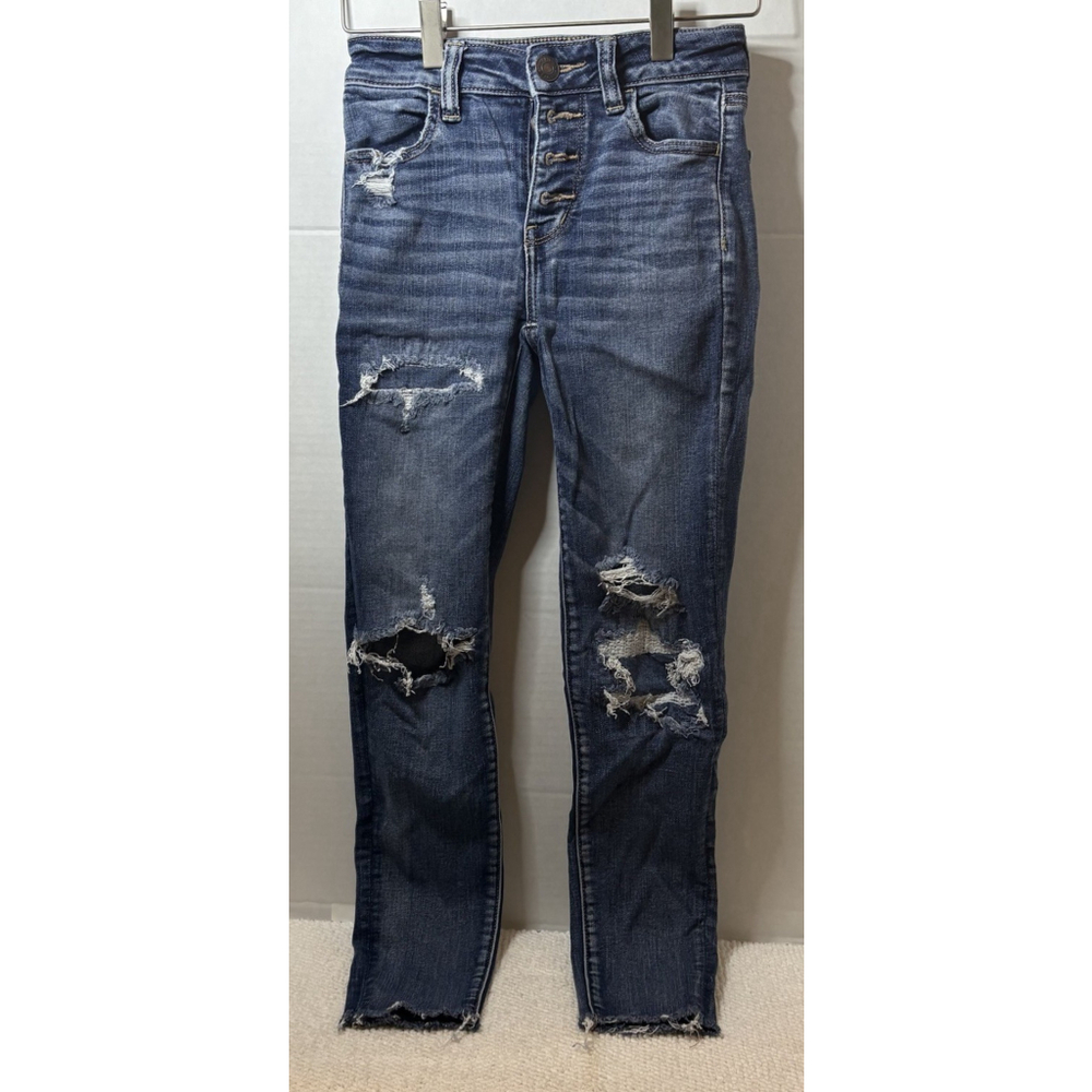 American Eagle Ne(x)t Level Women's HiRise Jegging Skinny Jeans Size 0 button up